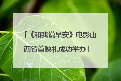 《和我说早安》电影山西省首映礼成功举办